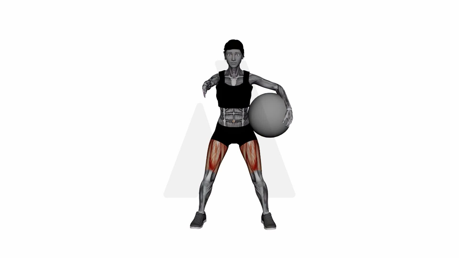Ball Headlock Squat exercise demonstration