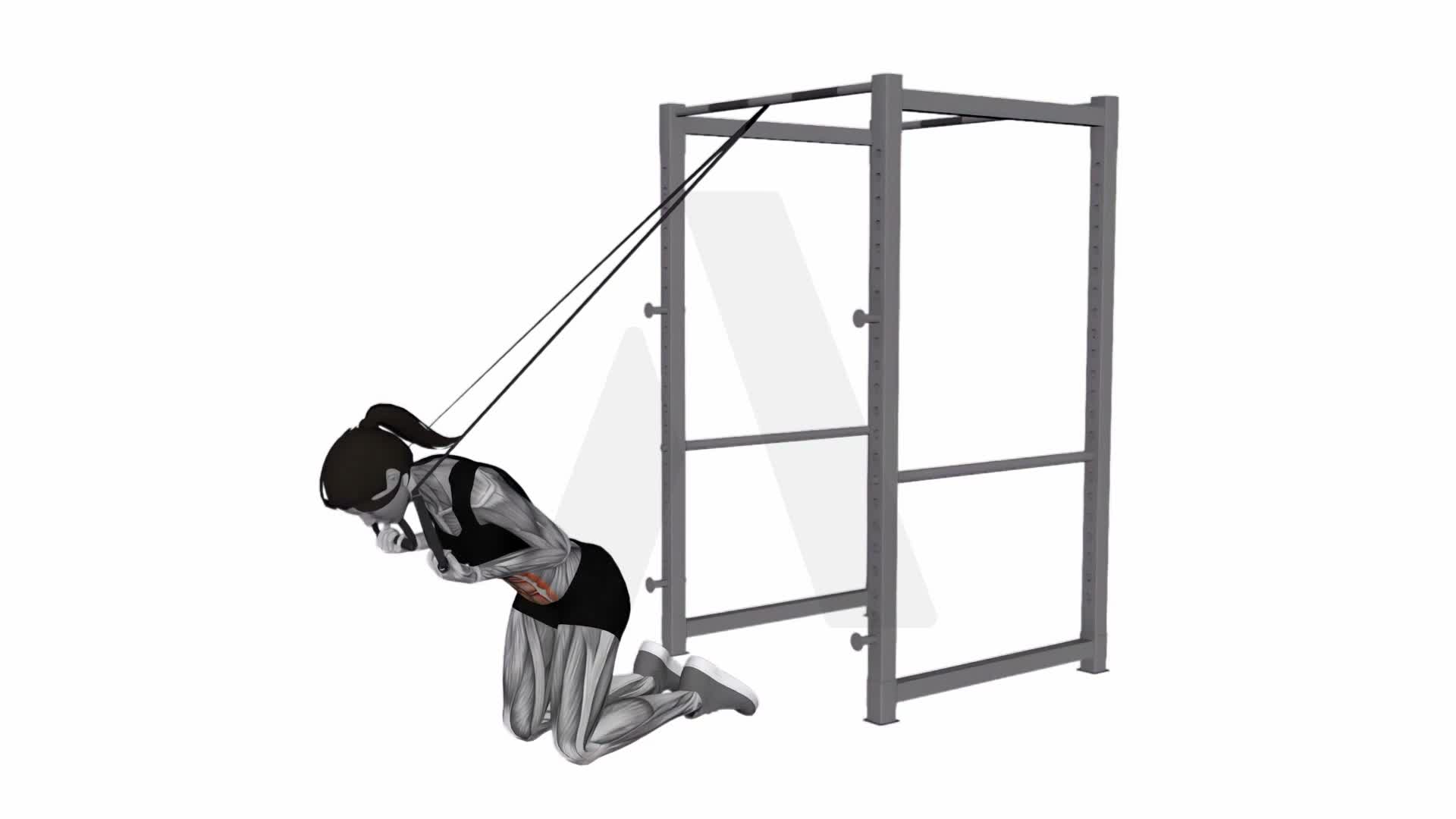 Band Kneeling Crunch exercise demonstration