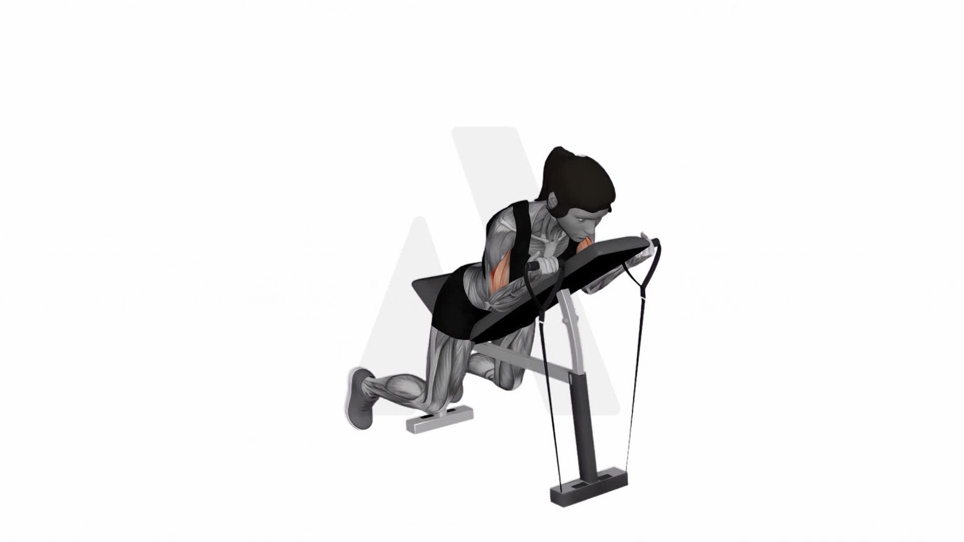 Band Prone Incline Curl exercise demonstration