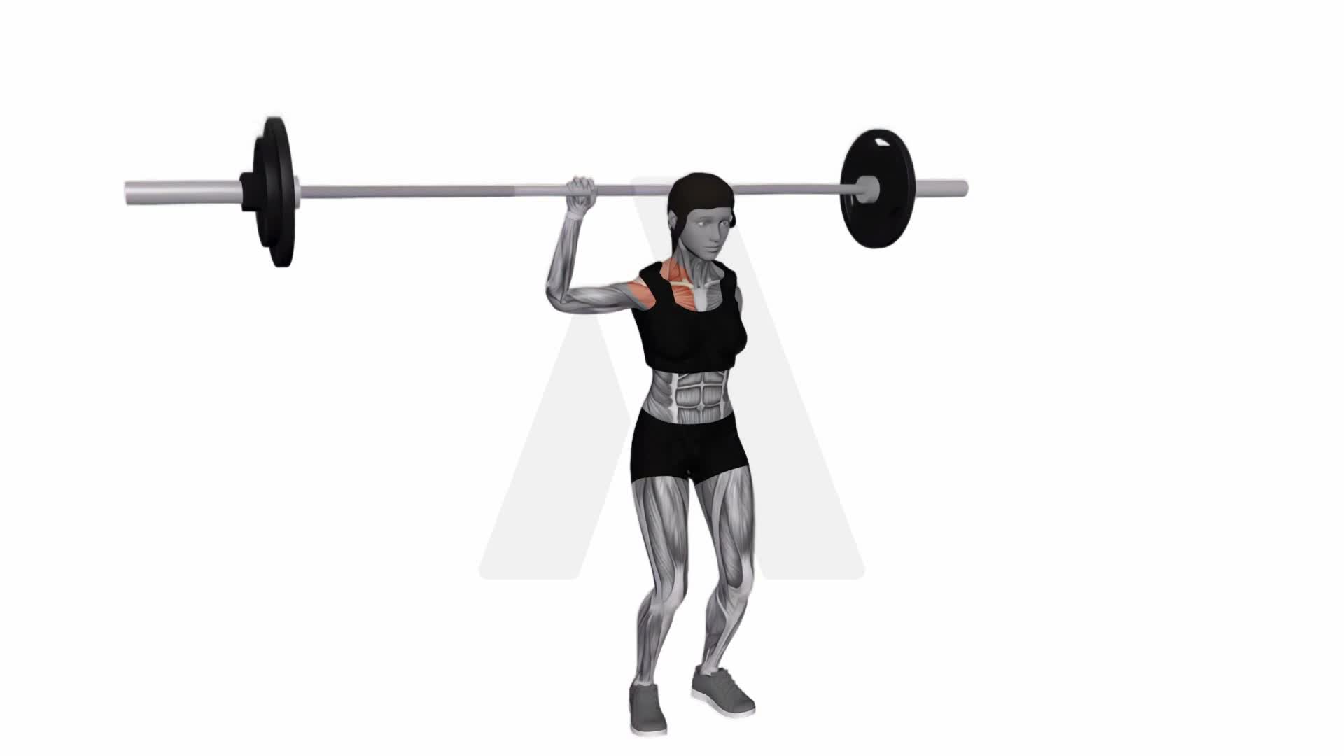 Barbell Behind The Back Push Press Single Arm Balance exercise demonstration