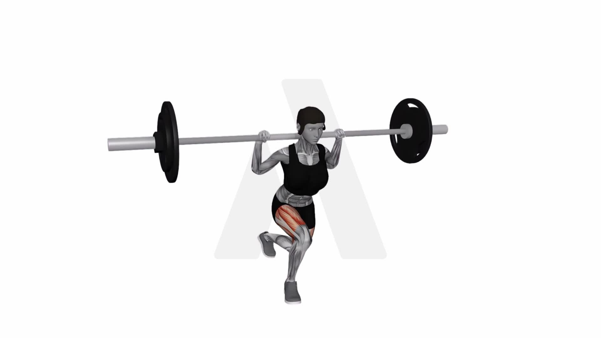 Barbell Curtsy Lunge exercise demonstration