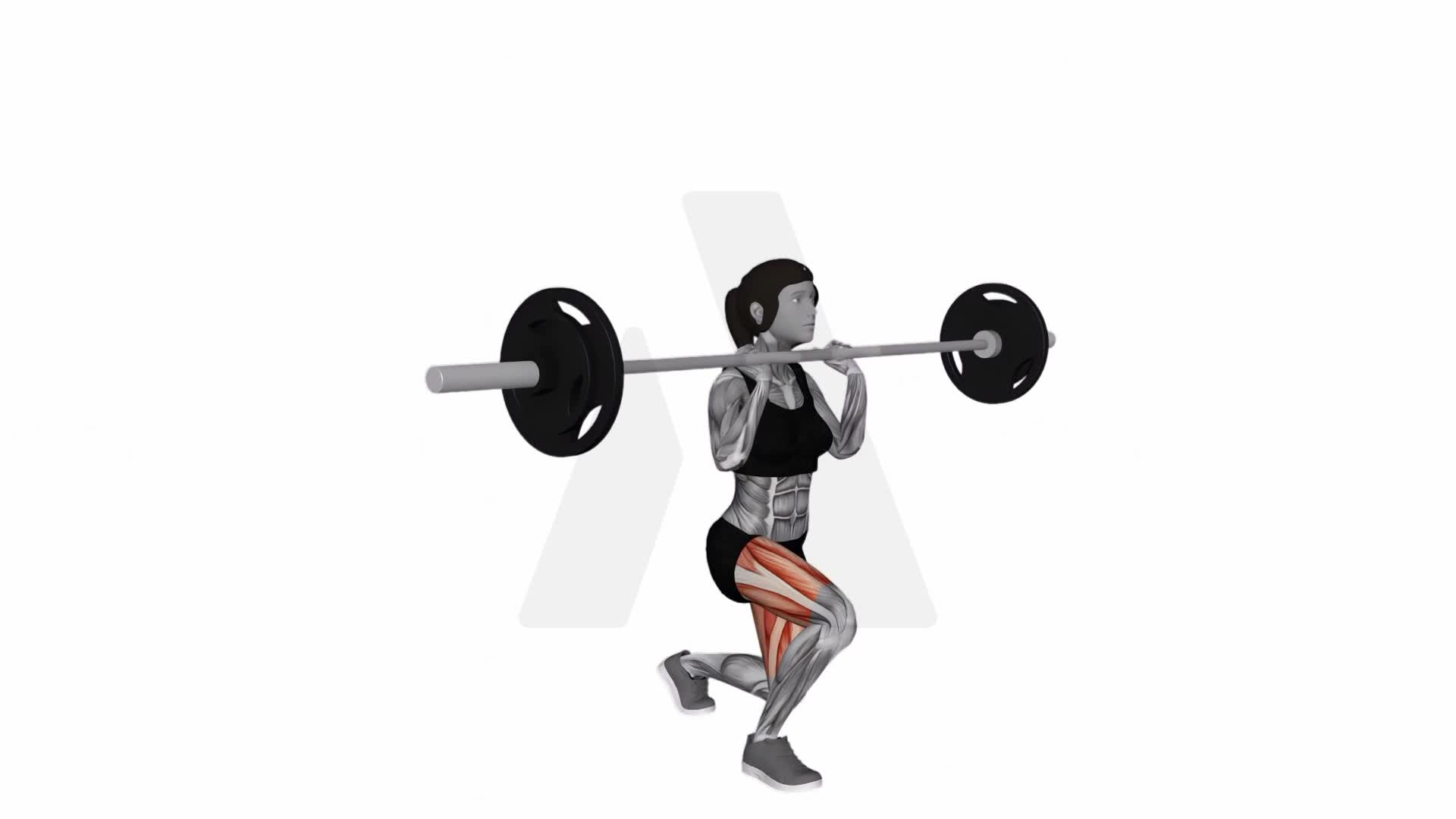 Barbell Front Rack Lunge exercise demonstration