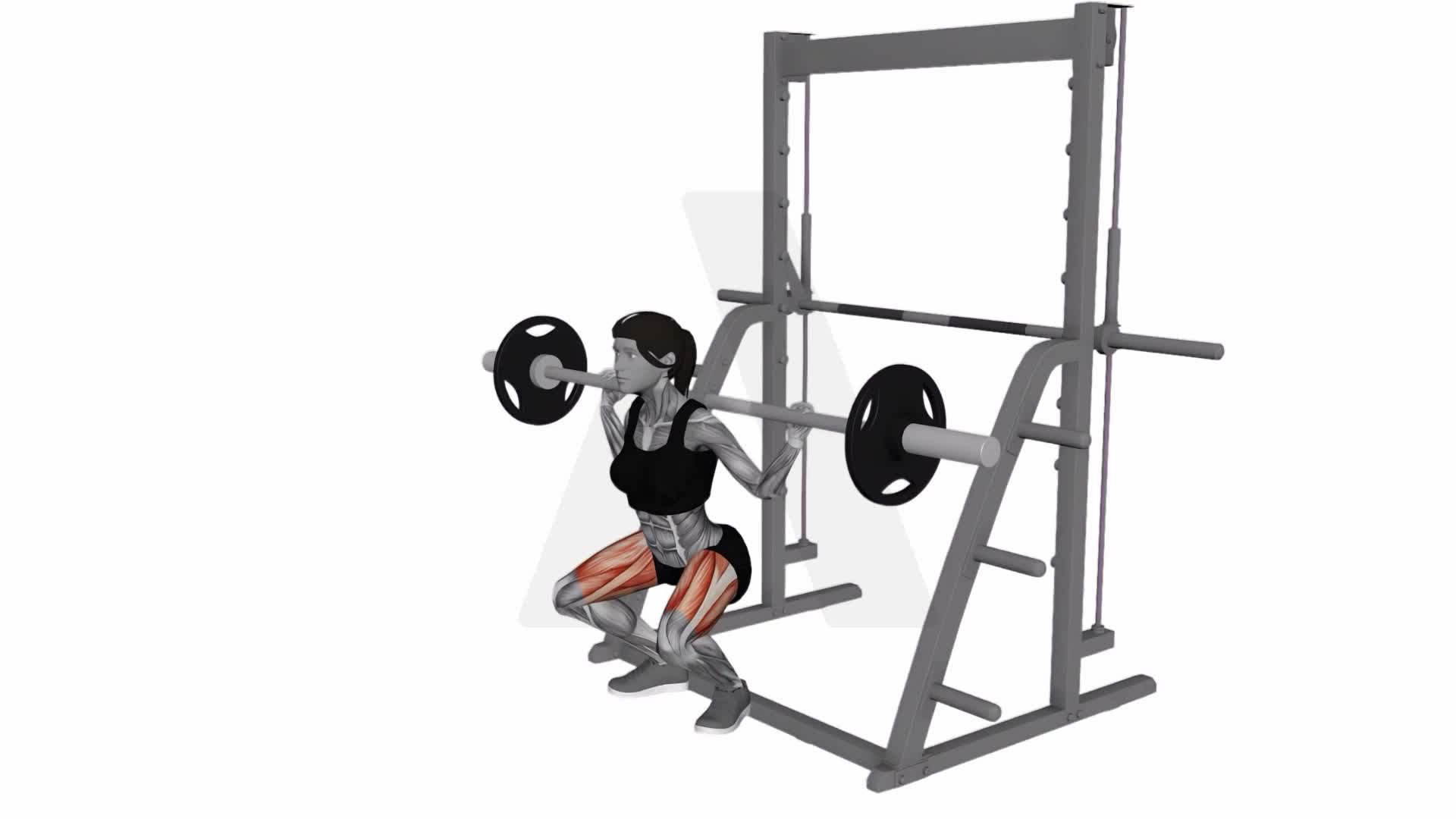 Barbell Full Squat(With Rack) exercise demonstration