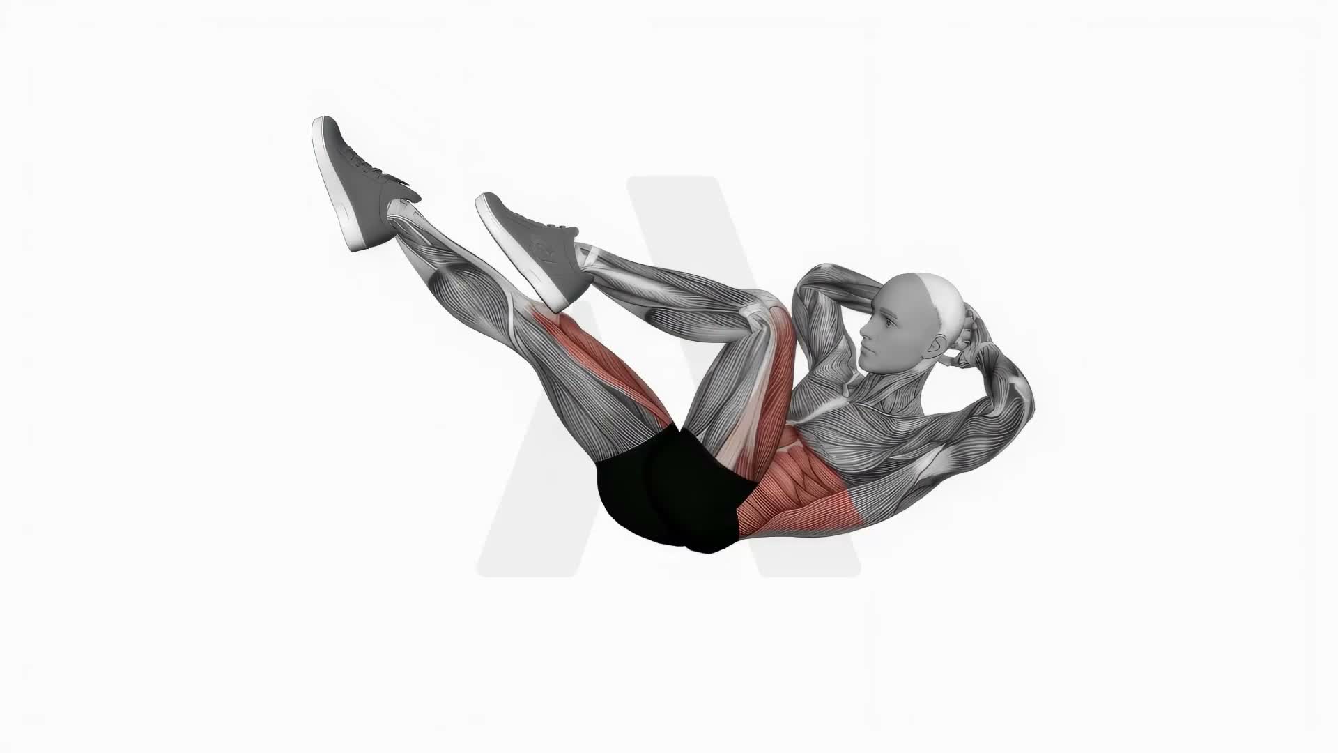 Bicycle Twisting Crunch exercise demonstration