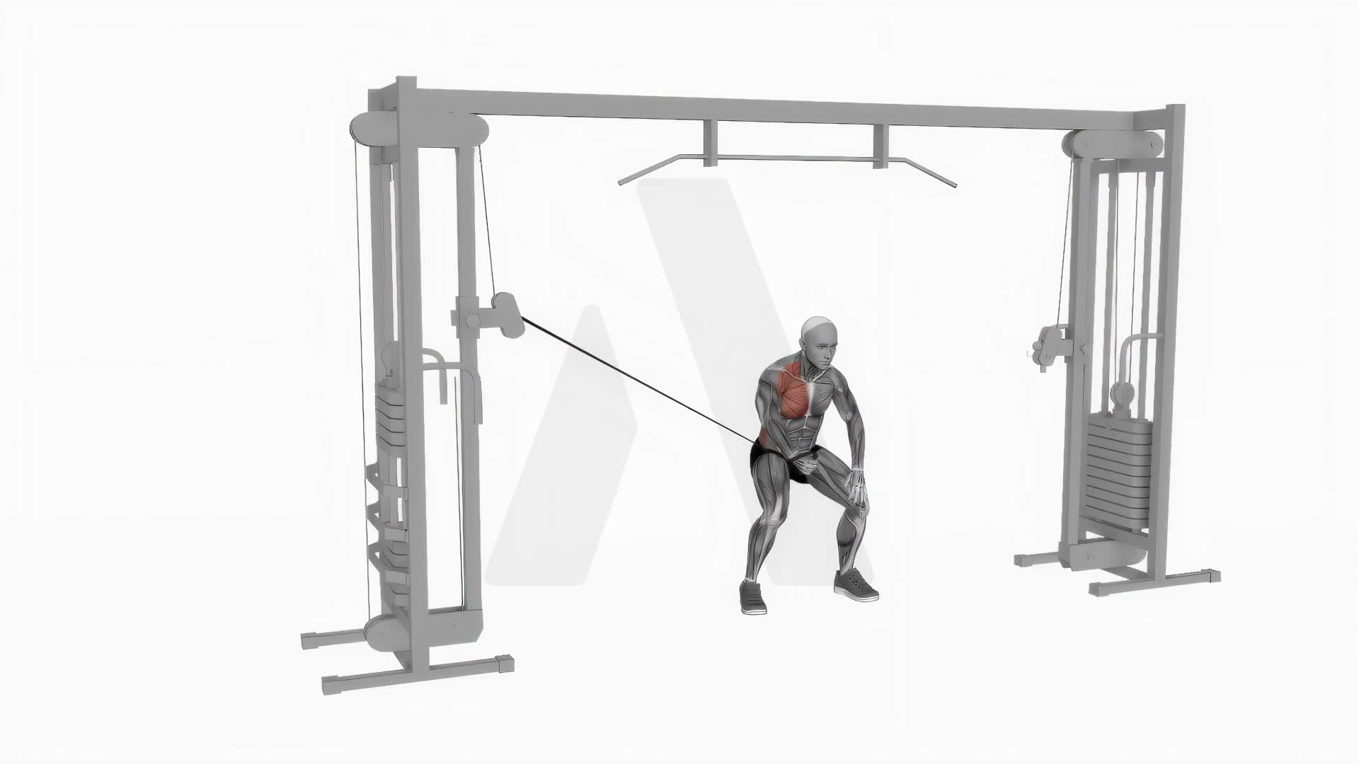 Cable One Arm Chest Fly Bent exercise demonstration