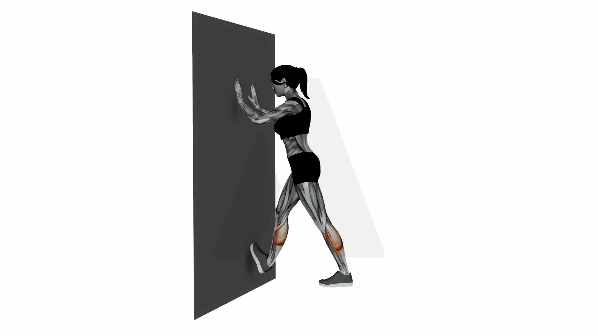 Calve Stretch Foot On Wall exercise demonstration