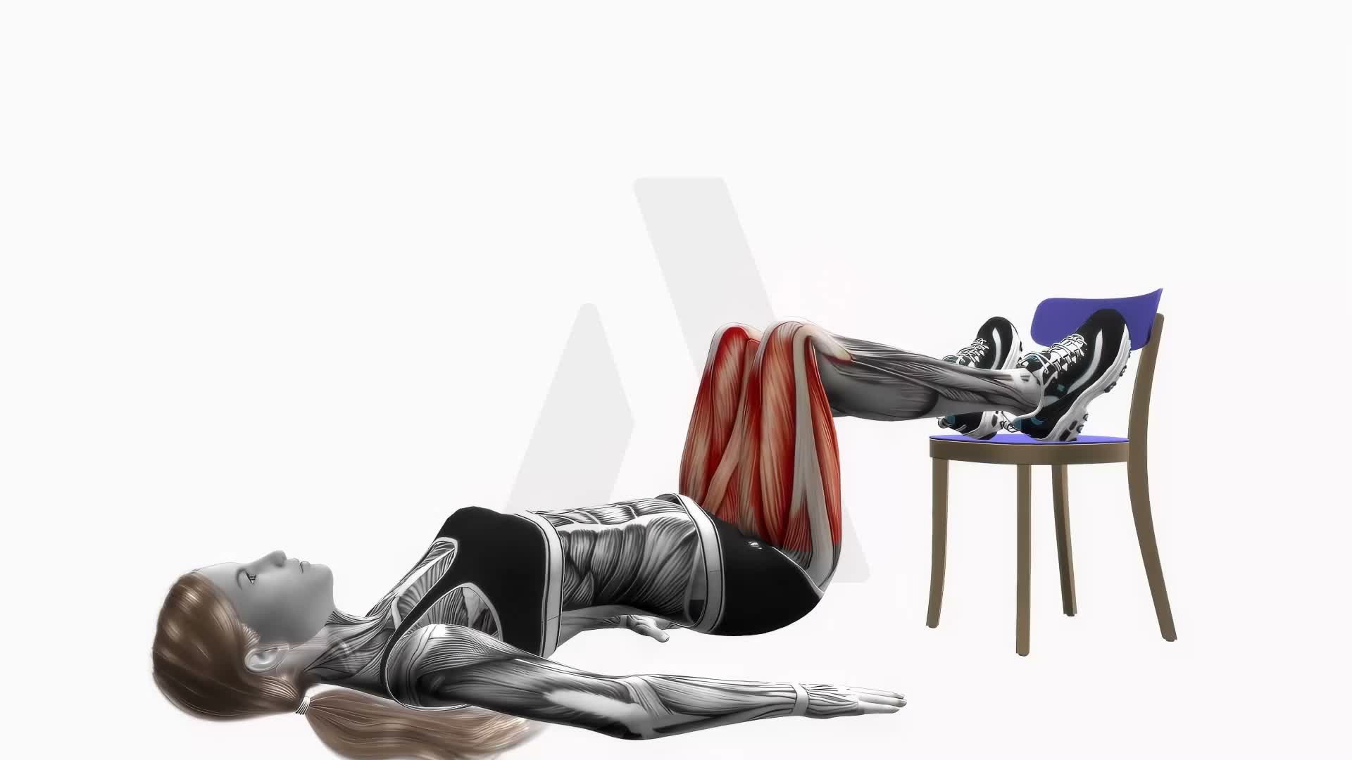 Chair Feet Elevated Glute Bridge exercise demonstration