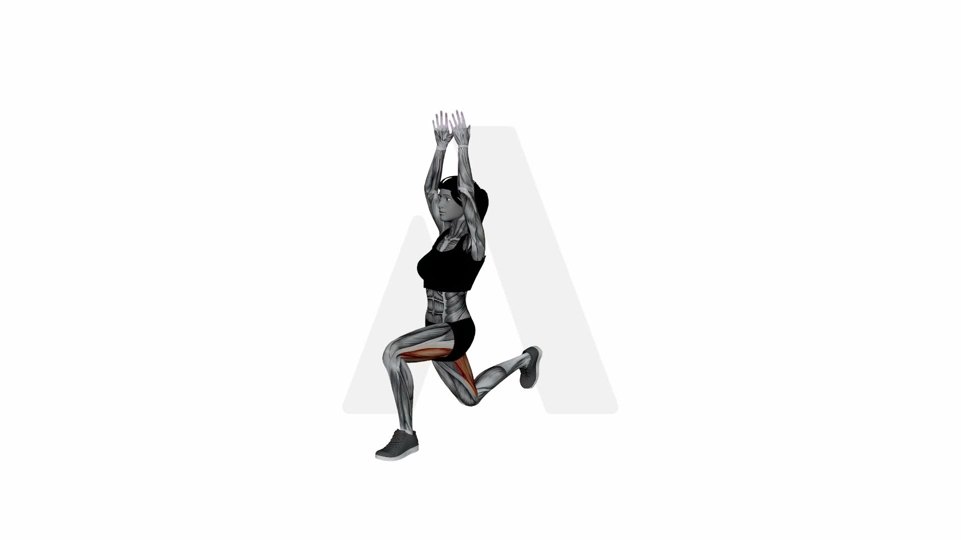 Crescent Moon Pose exercise demonstration