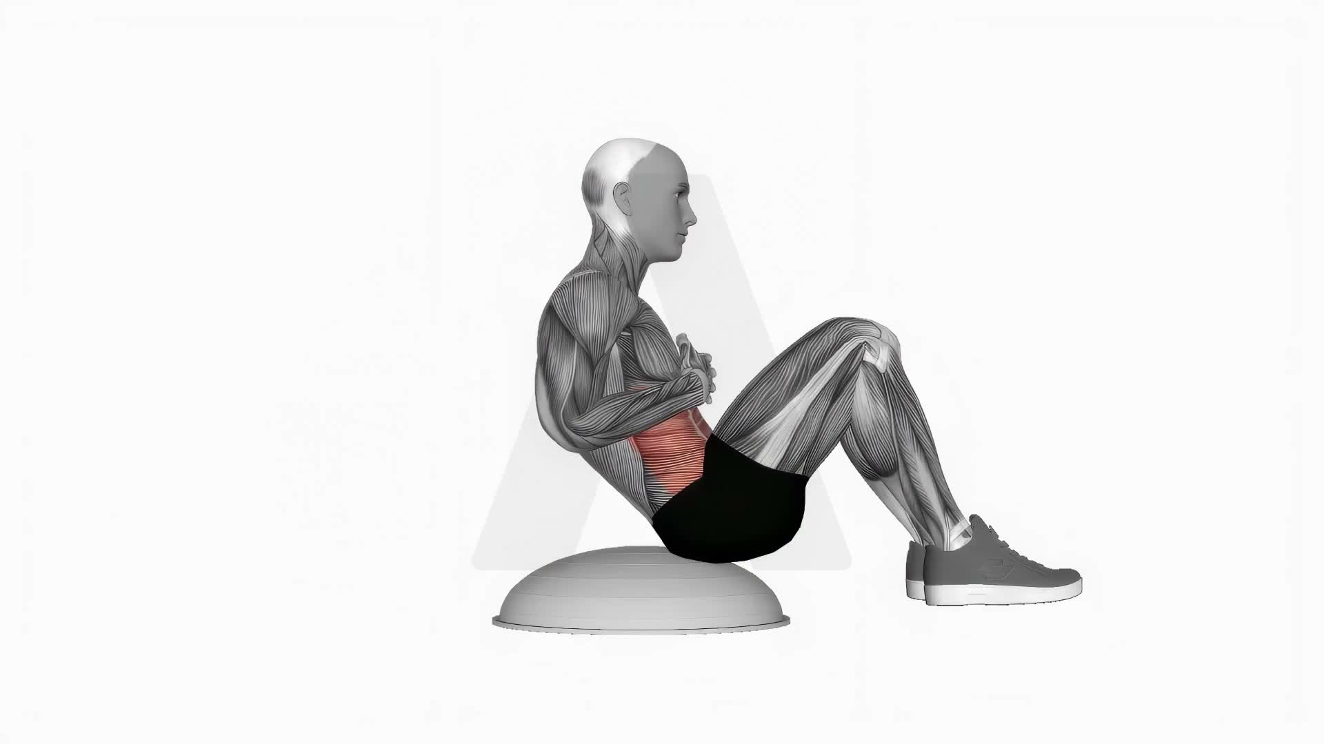 Crunch (On Bosu Ball) exercise demonstration