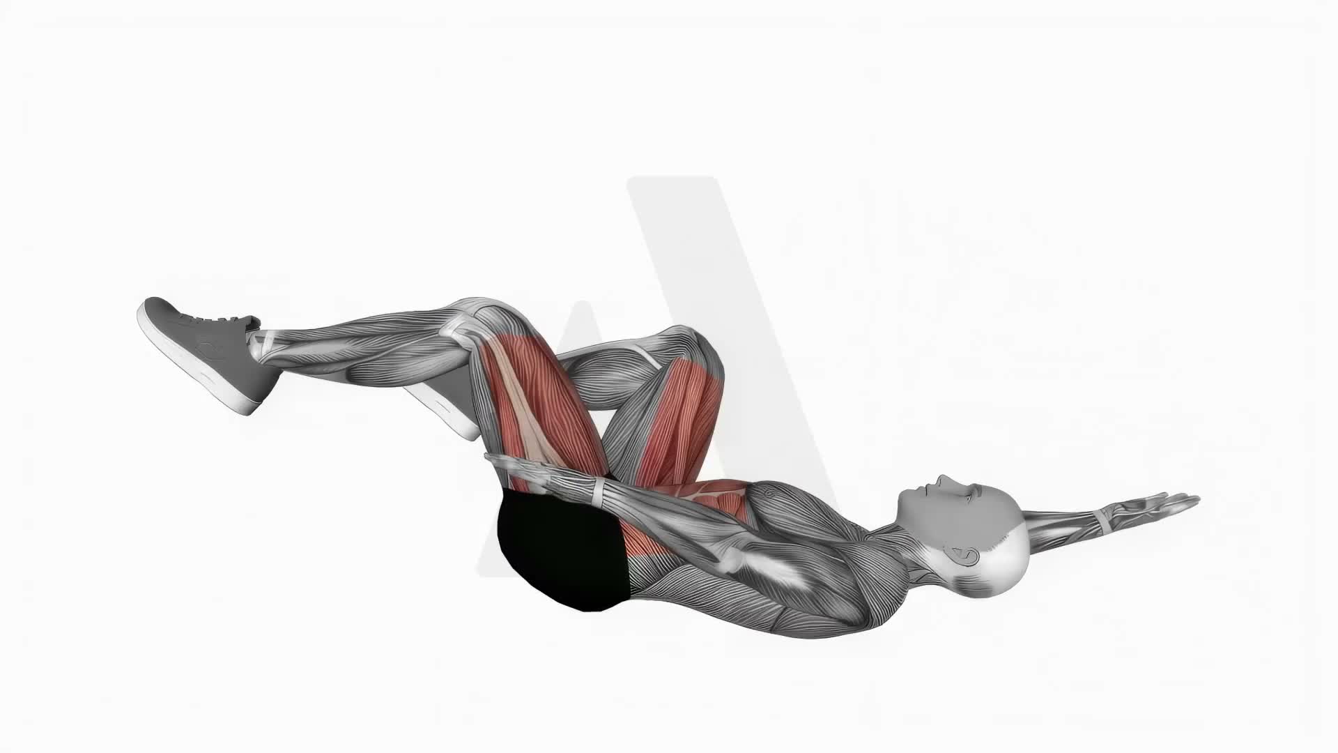Dead Bug Extended Arms exercise demonstration
