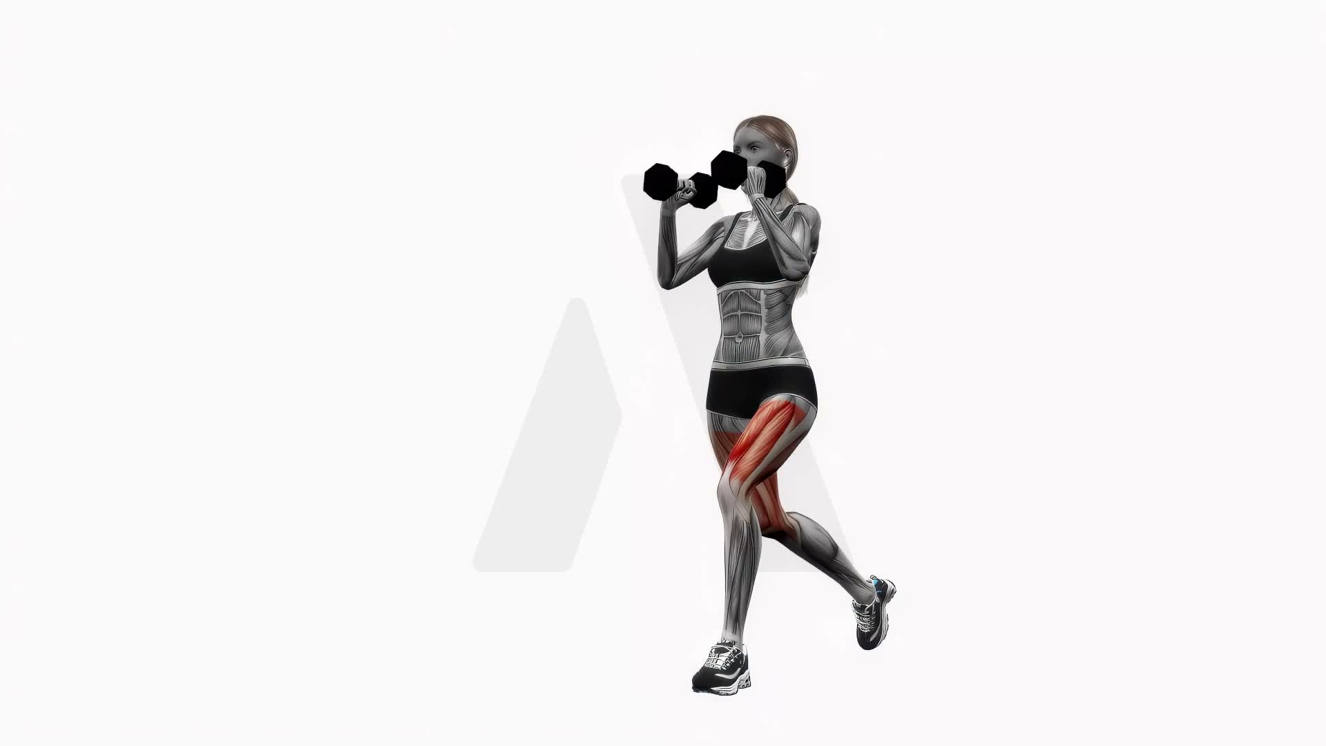 Dumbbell Curtsy Lunge exercise demonstration