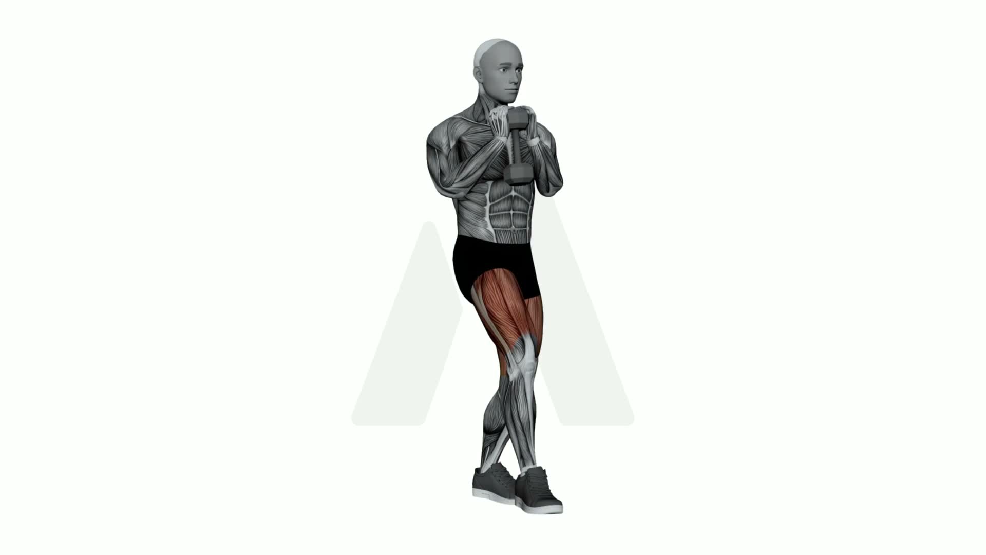 Dumbbell Goblet Forward Lunge exercise demonstration