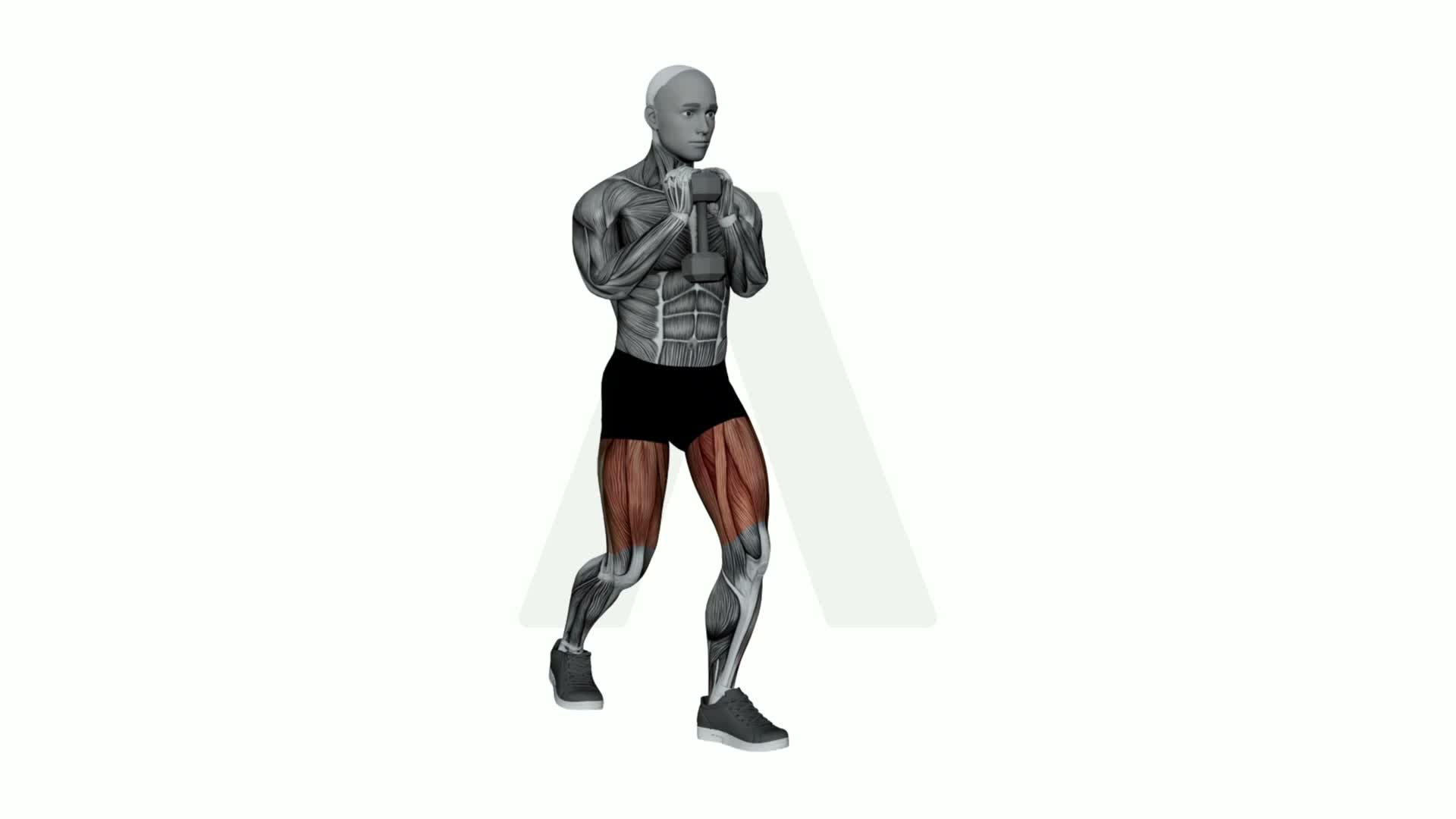Dumbbell Goblet Reverse Lunge exercise demonstration
