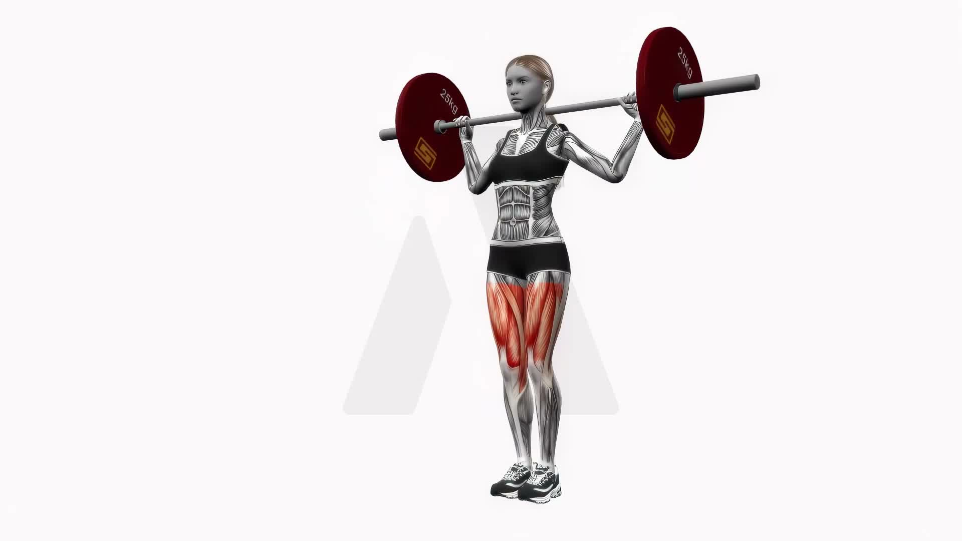 Feet Together Barbell Squats exercise demonstration