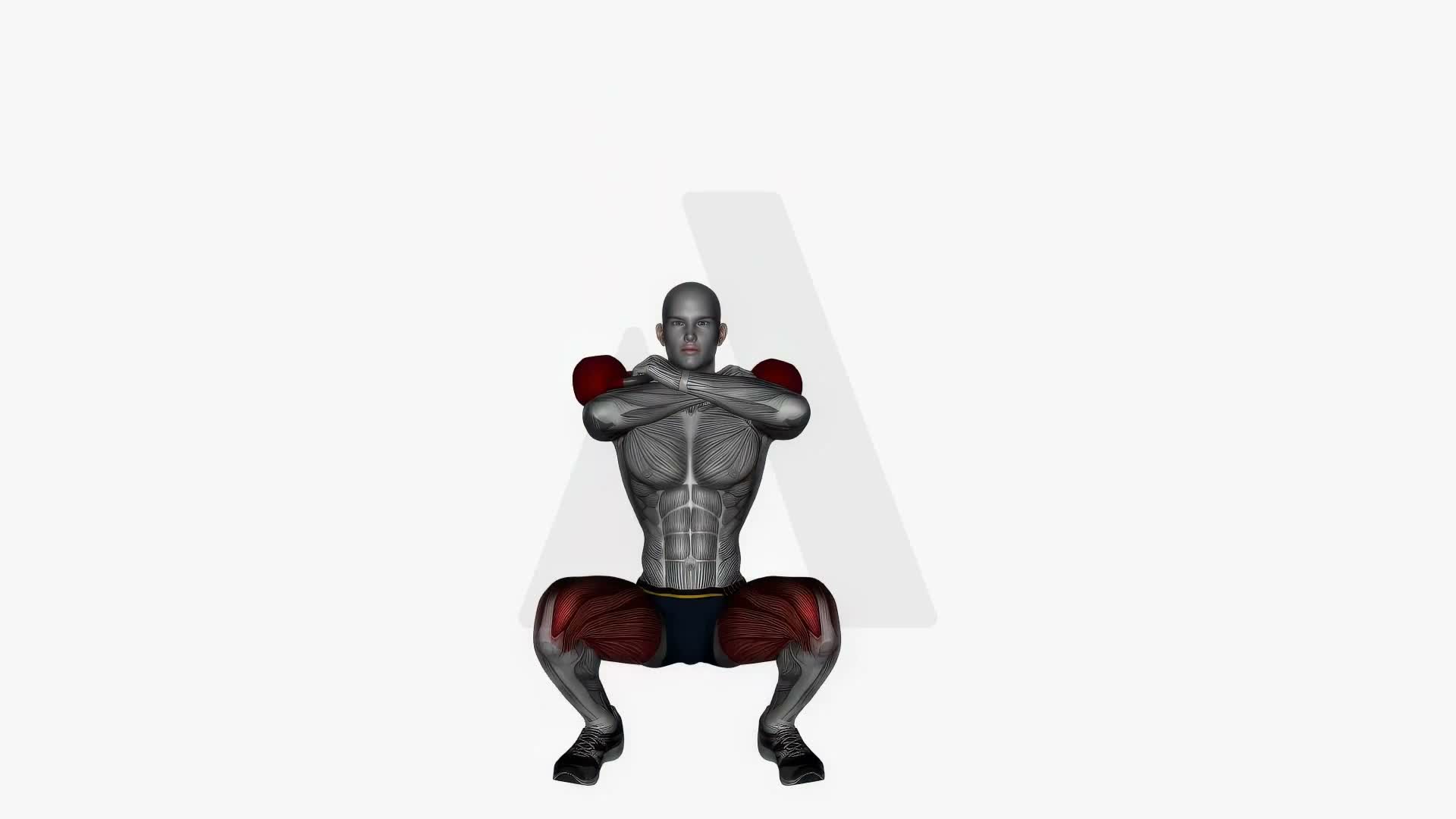 Front Squats Kettlebell Over Shoulders exercise demonstration
