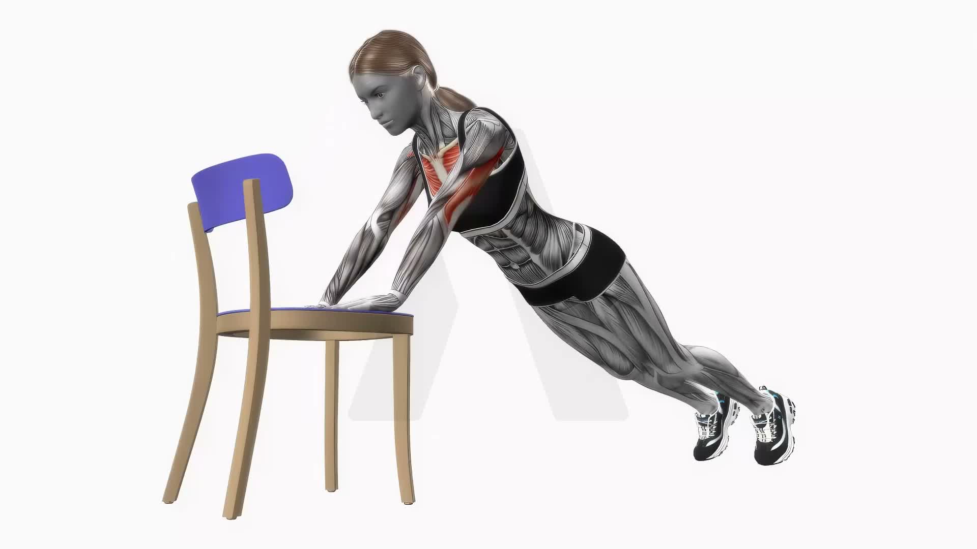 Incline Push Ups On Chair exercise demonstration