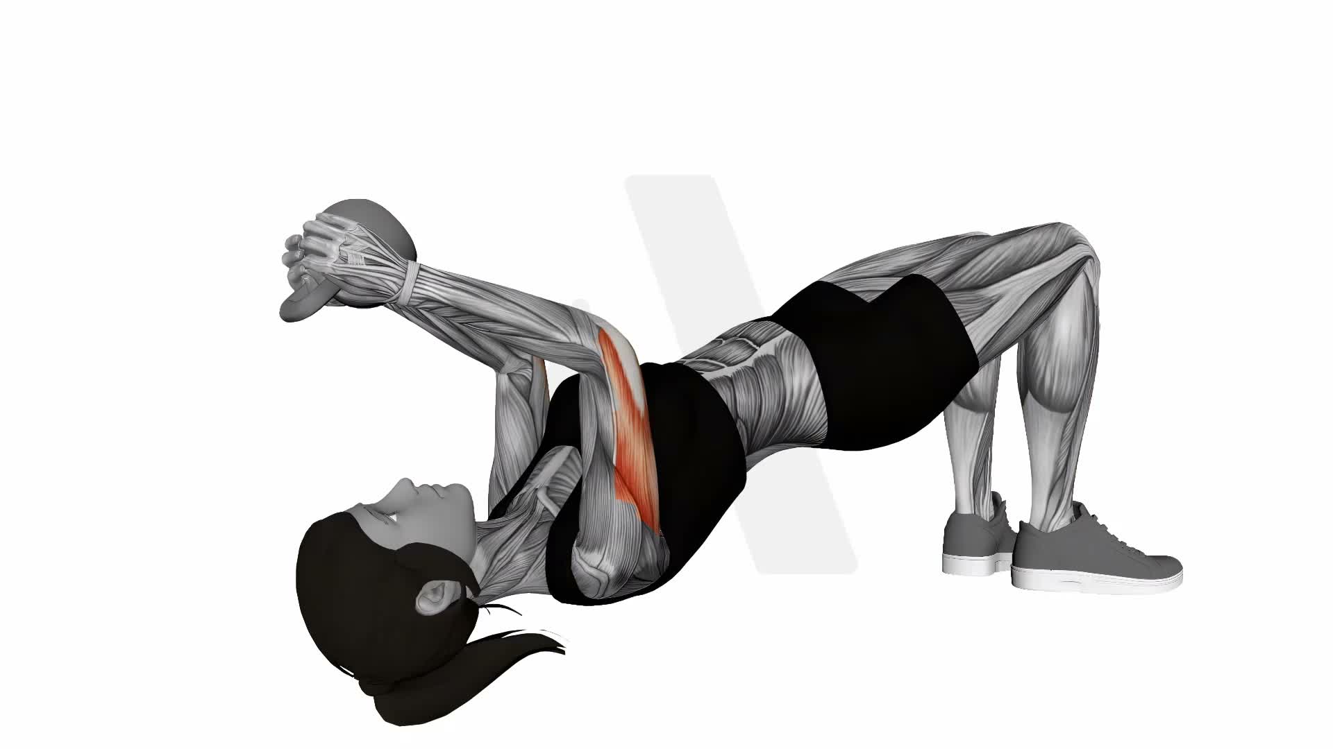 Kettlebell Decline Skull Crusher exercise demonstration