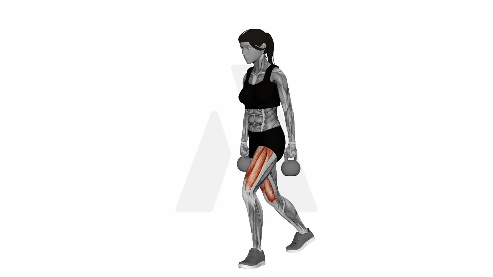 Kettlebell Reverse Lunge exercise demonstration