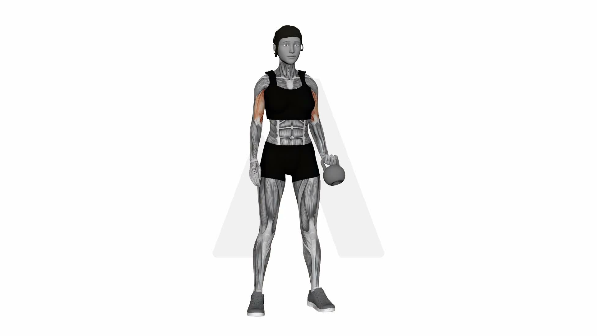 Kettlebell Single Arm Curl exercise demonstration