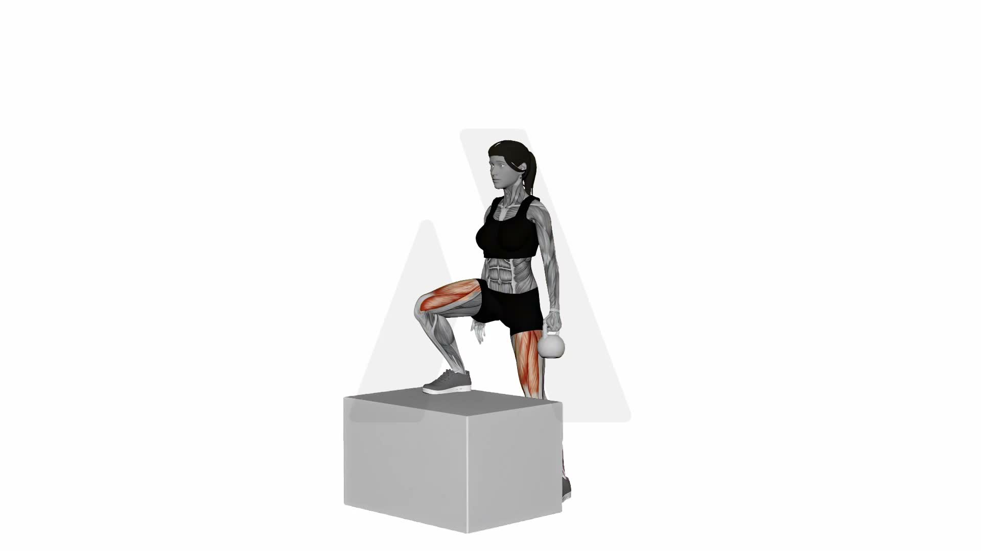 Kettlebell Step Up exercise demonstration