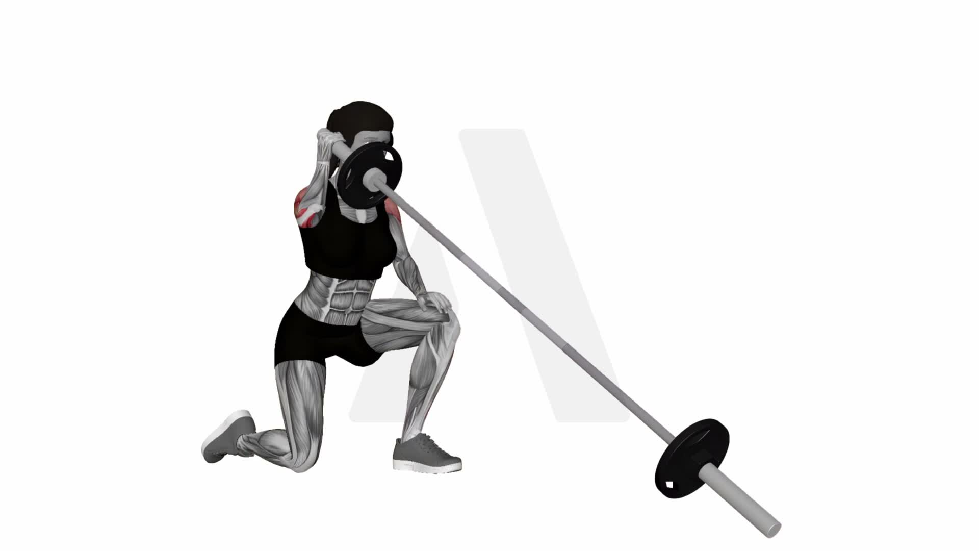 Landmine Half Kneeling Single Arm Overhead Press exercise demonstration
