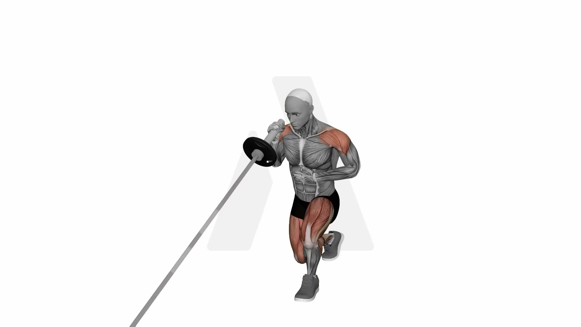Landmine Lunge To Overhead Press exercise demonstration
