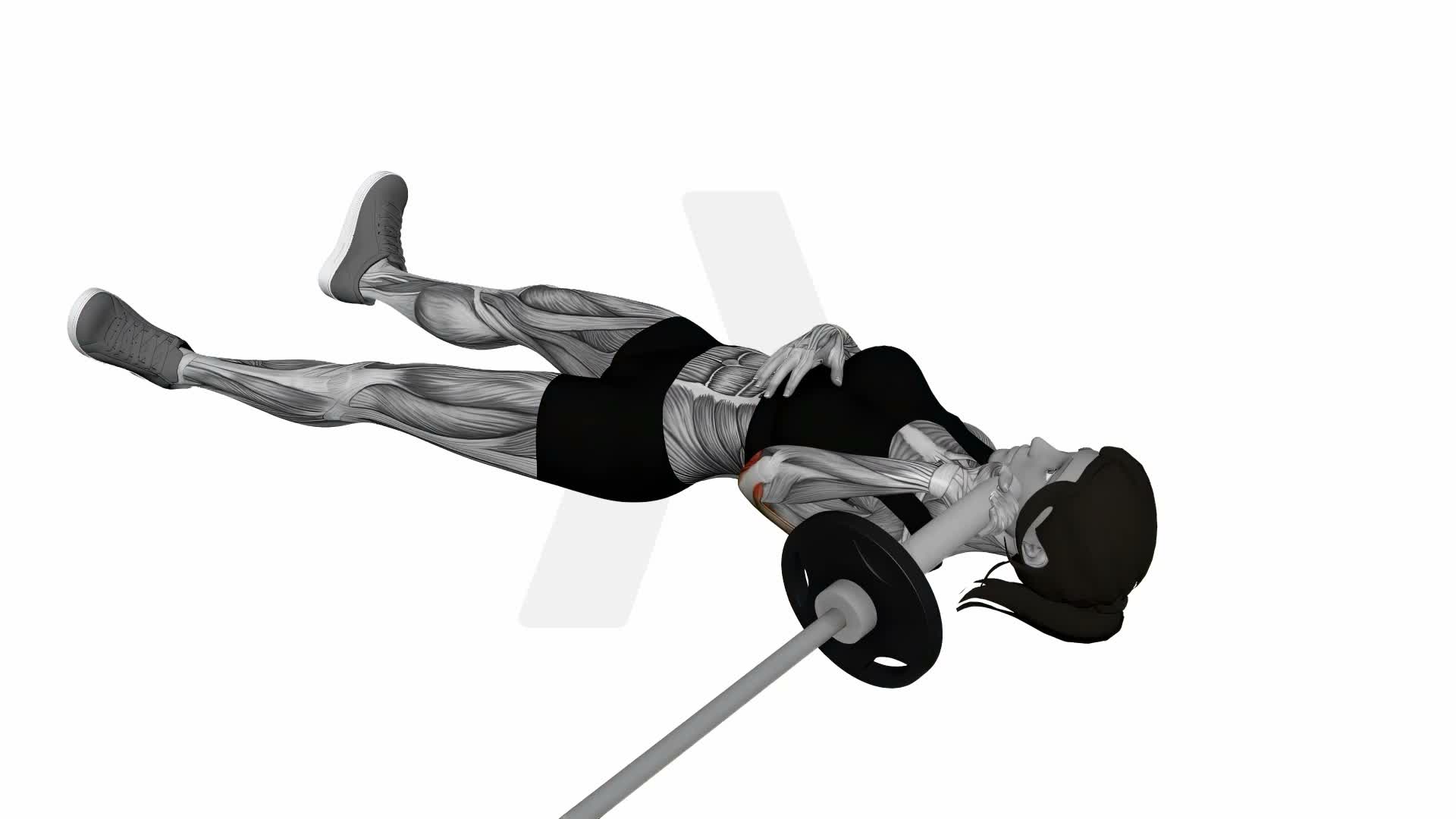 Landmine Lying Tricep Extension exercise demonstration