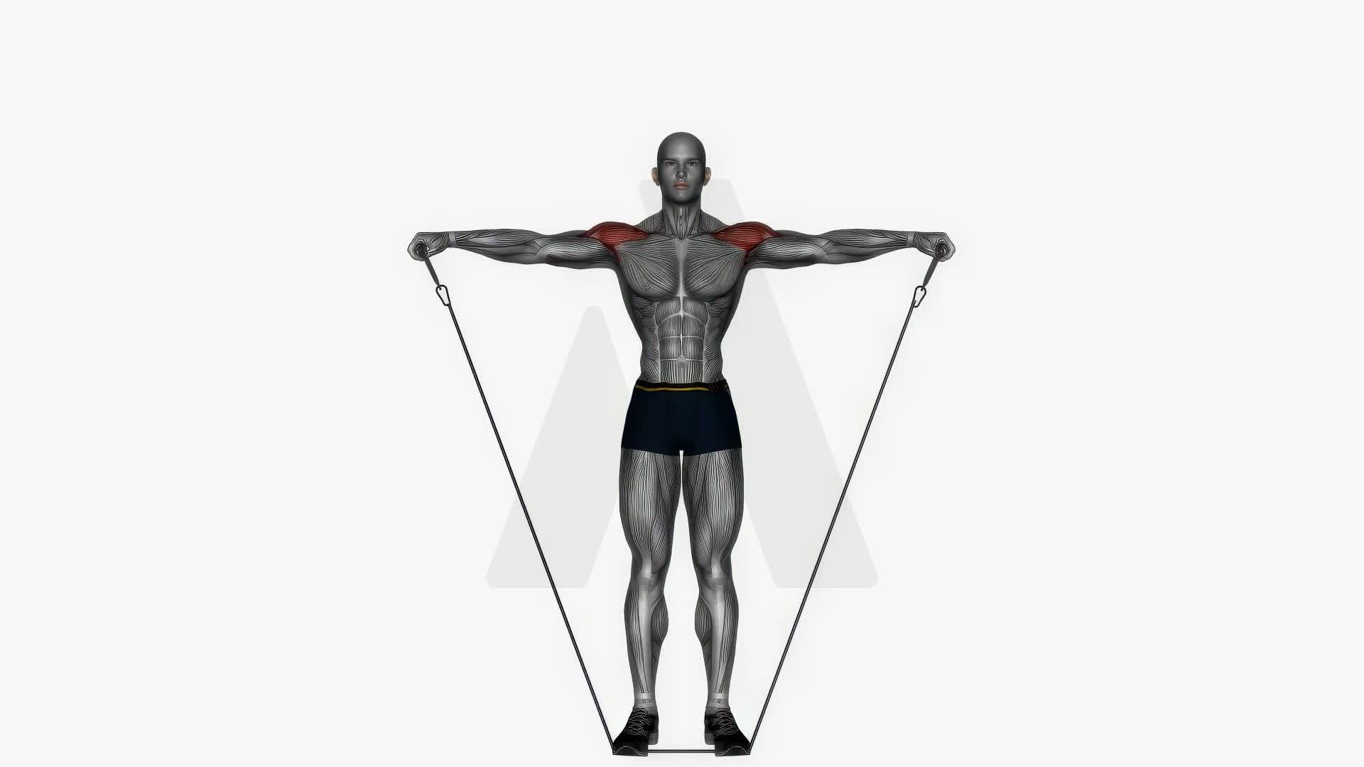 Lateral Raise To Shoulder Press Resistance Band Cable exercise demonstration