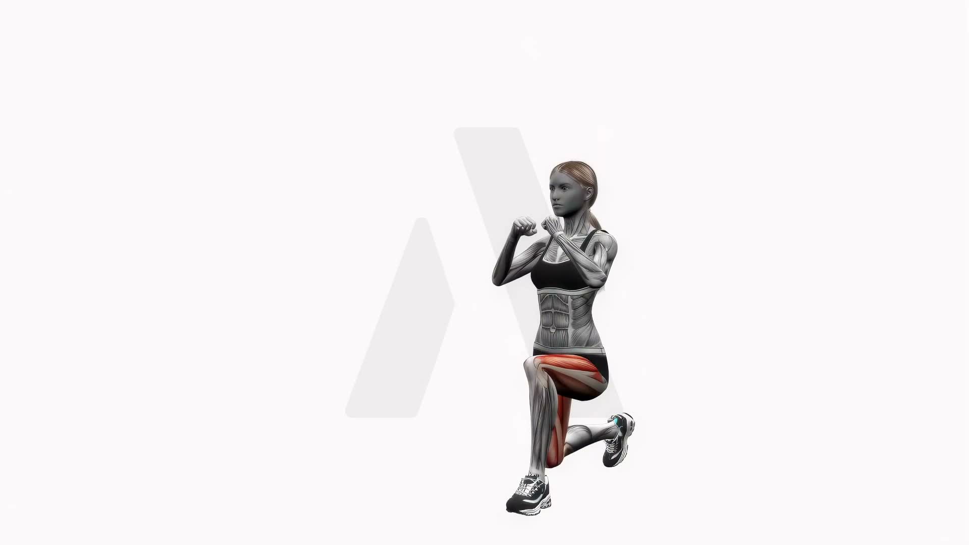 Lunge To Knee Drive Right Bodyweight exercise demonstration