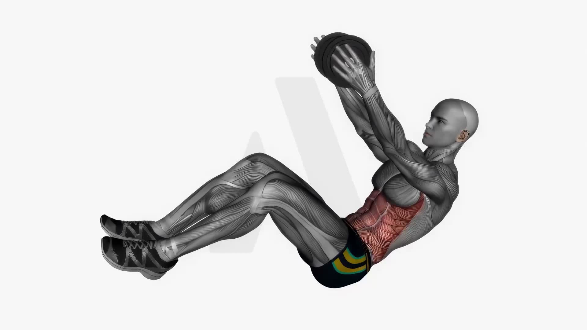 Over Weight Ab Crunch exercise demonstration