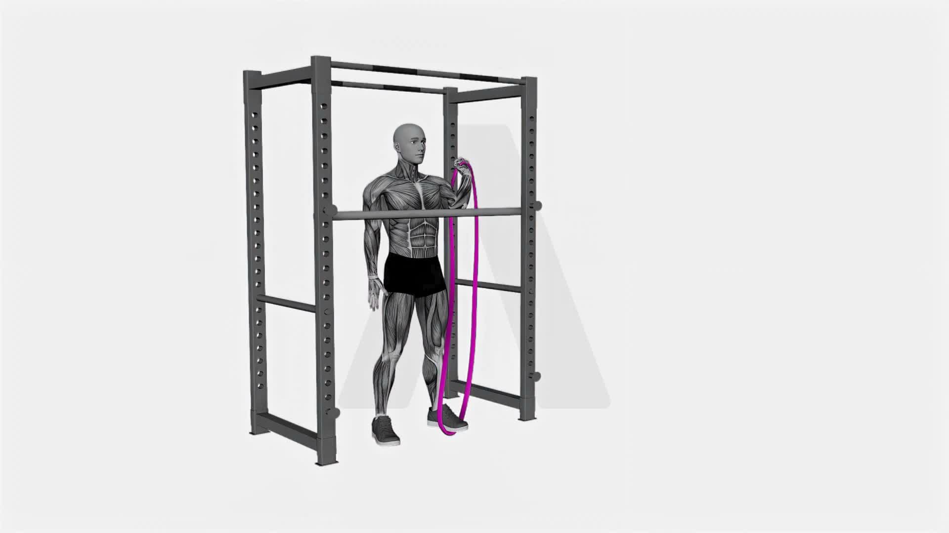 Resistance Band Assisted Front Rack Stretch exercise demonstration