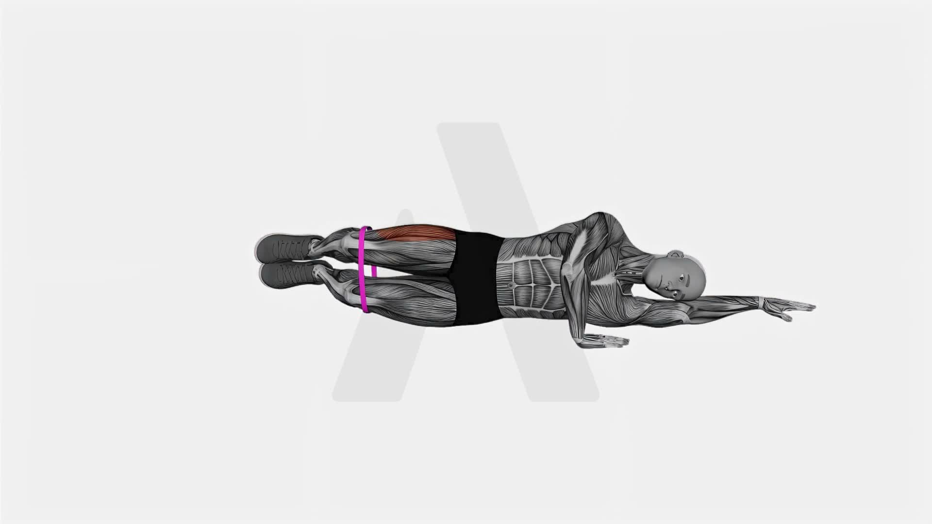 Resistance Band Clam exercise demonstration