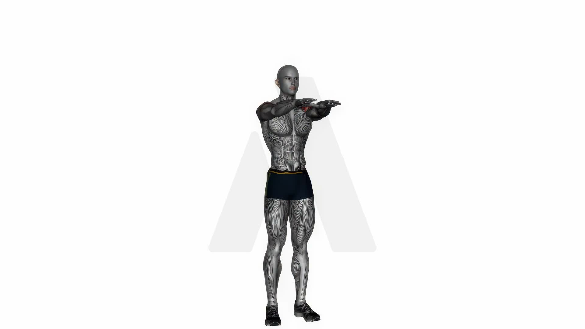Standing Overhand Shoulder Stretch exercise demonstration