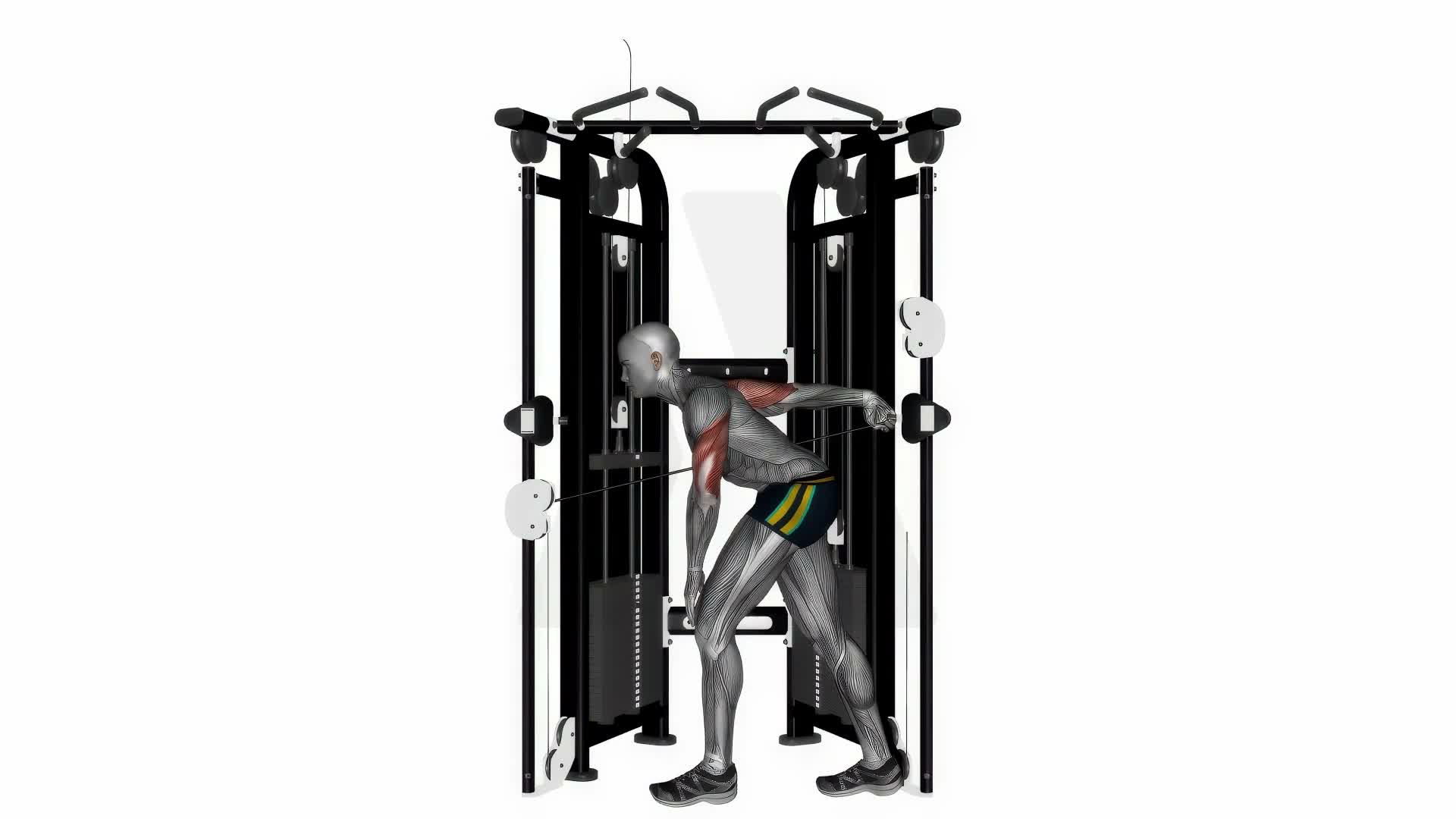 Tricep Cable Kickback On Crossover Machine exercise demonstration